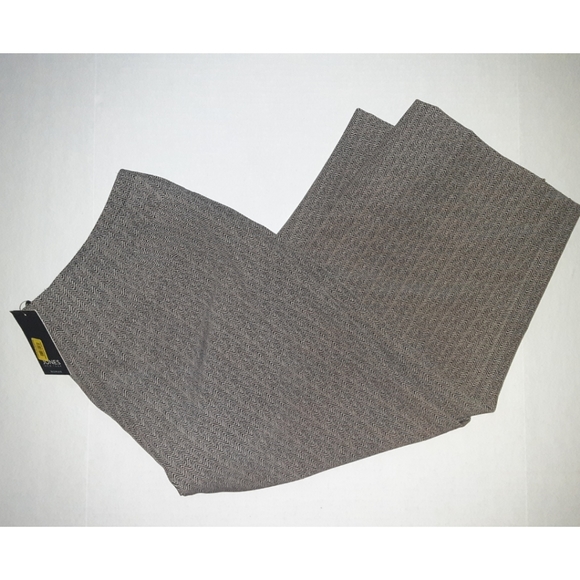 Jones New York Plus Size Herringbone Sandstone Wide-Leg Cullotes - Picture 9 of 13